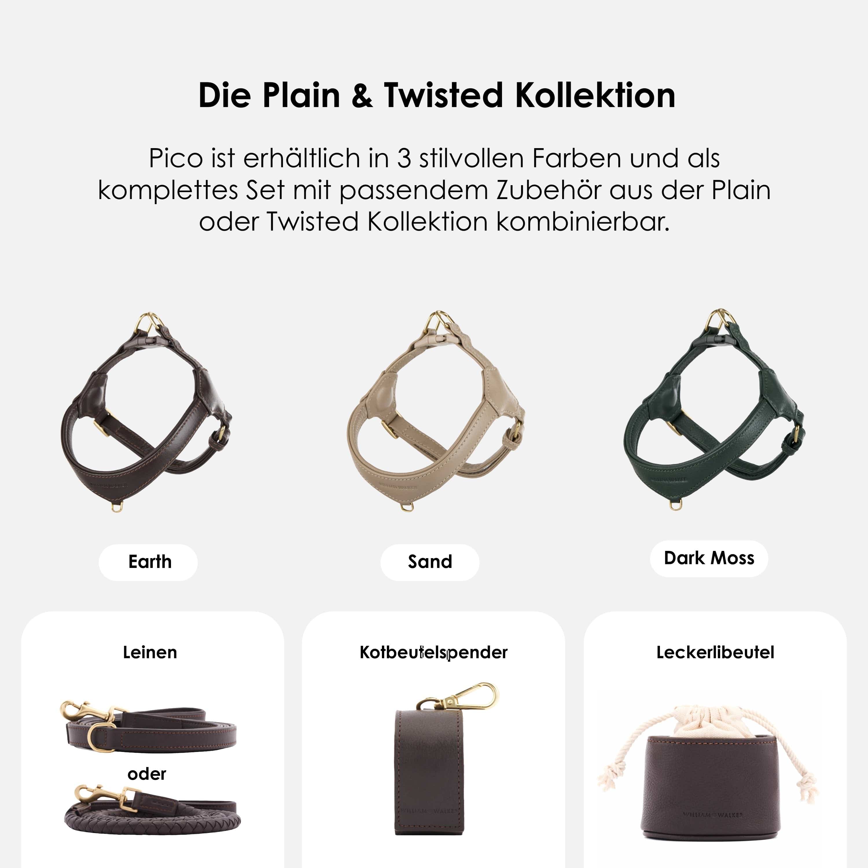 William Walker Step-In Leder Geschirr Pico für kleine Hunde