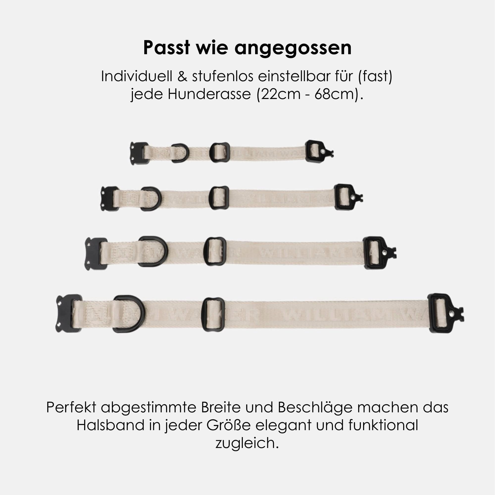 William Walker Jacquard Nylon Hundehalsband Sand (beige)