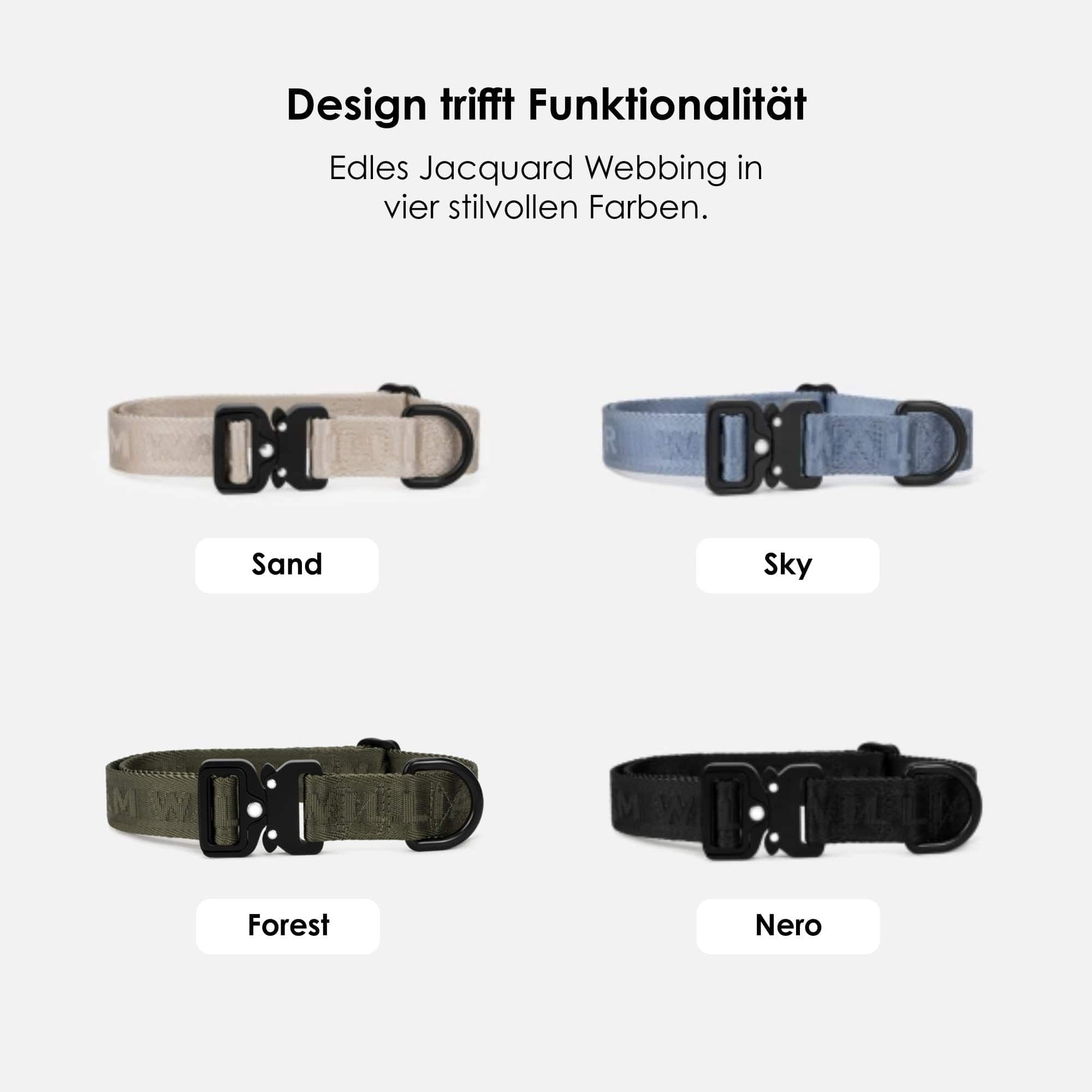 William Walker Jacquard Nylon Hundehalsband Sand (beige)