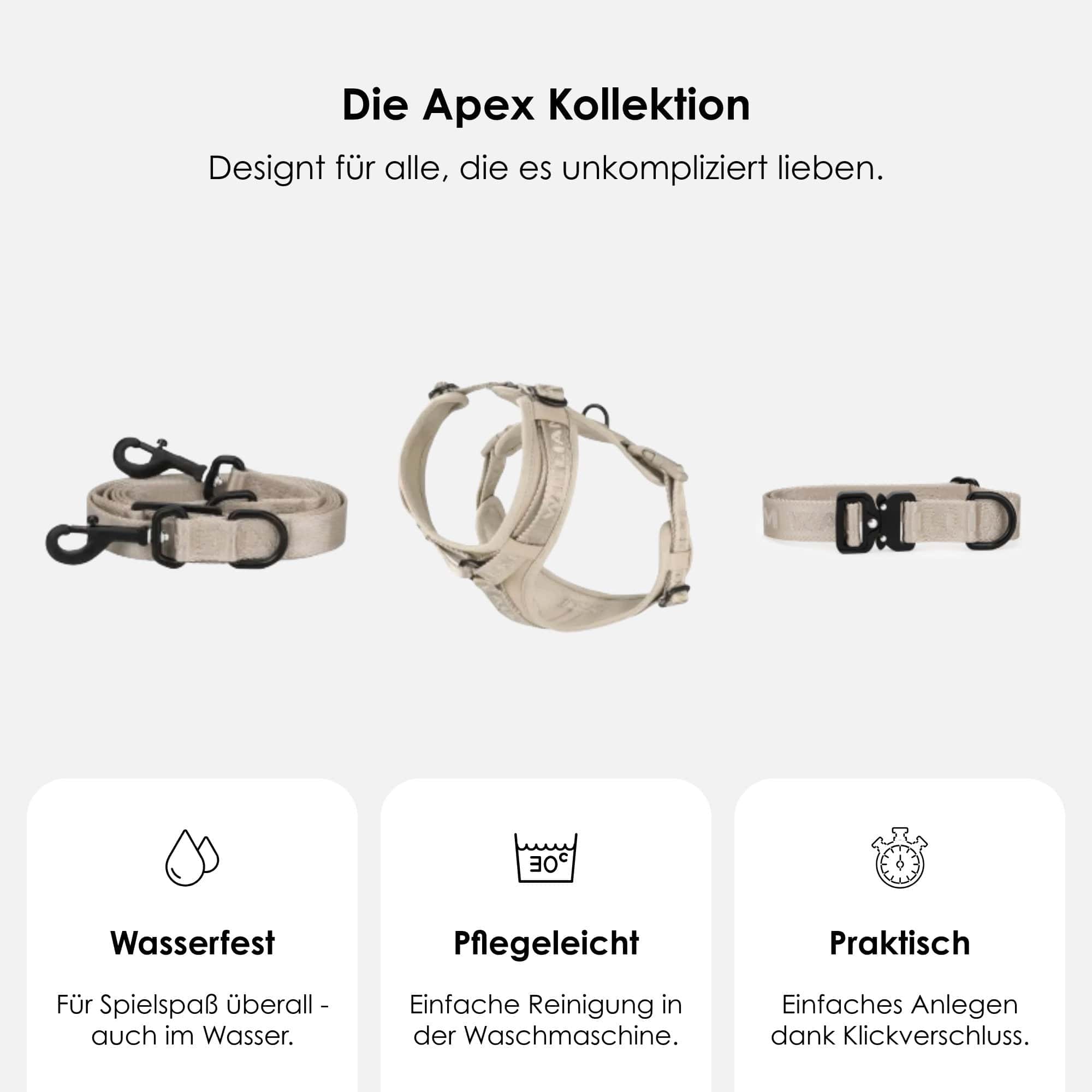 William Walker Jacquard Nylon Hundehalsband Sand (beige)