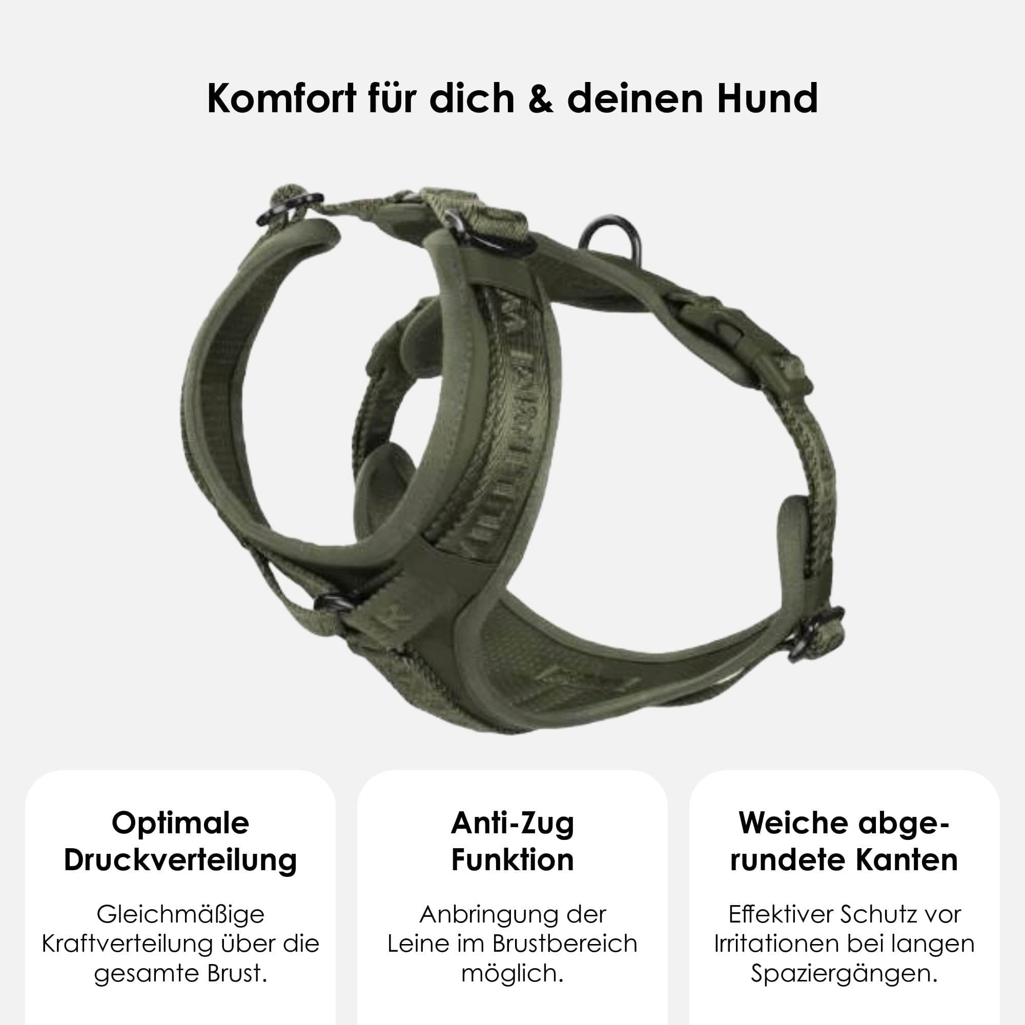 William Walker Hochwertiges Y-Hundegeschirr Forest (grün)