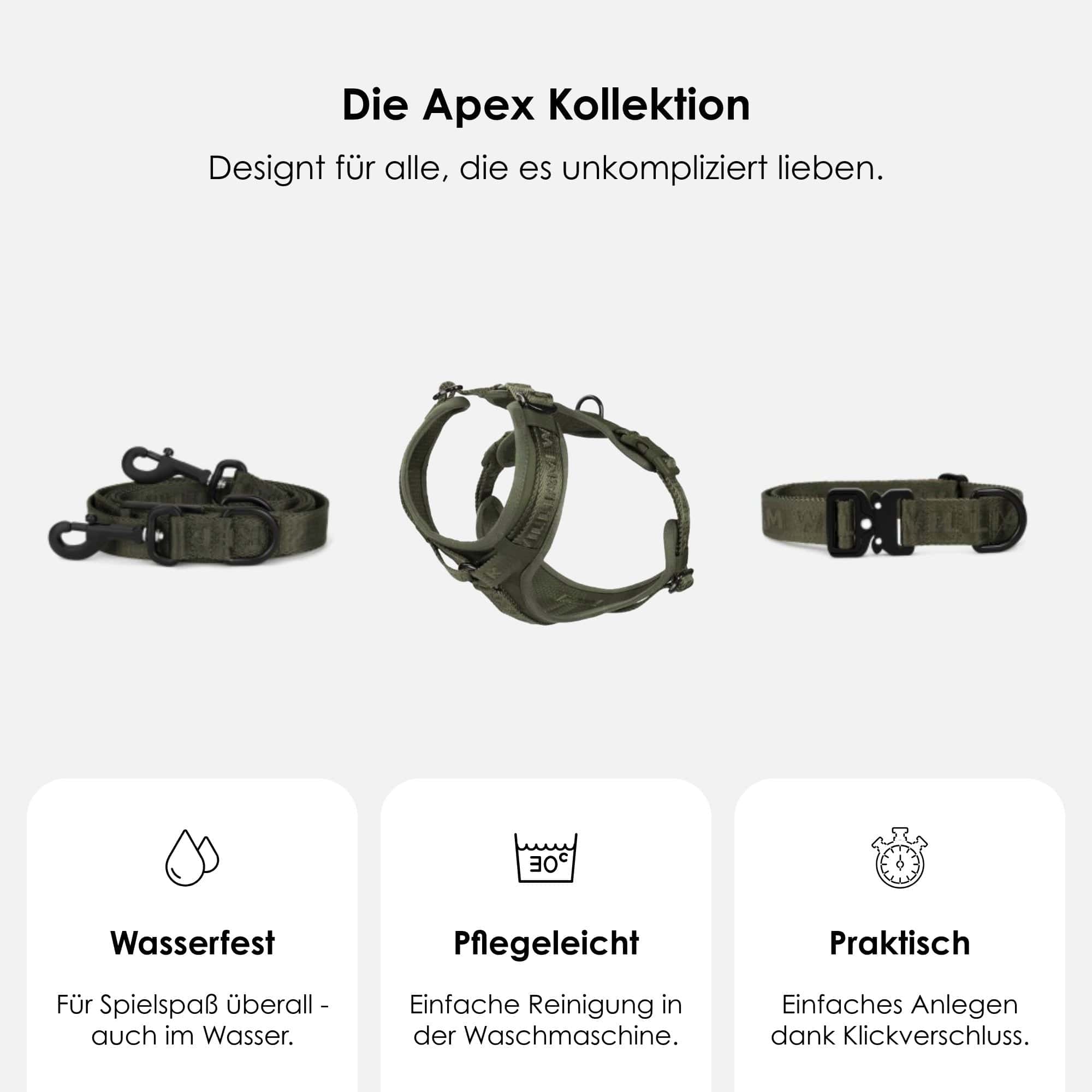 William Walker Hochwertiges Y-Hundegeschirr Forest (grün)