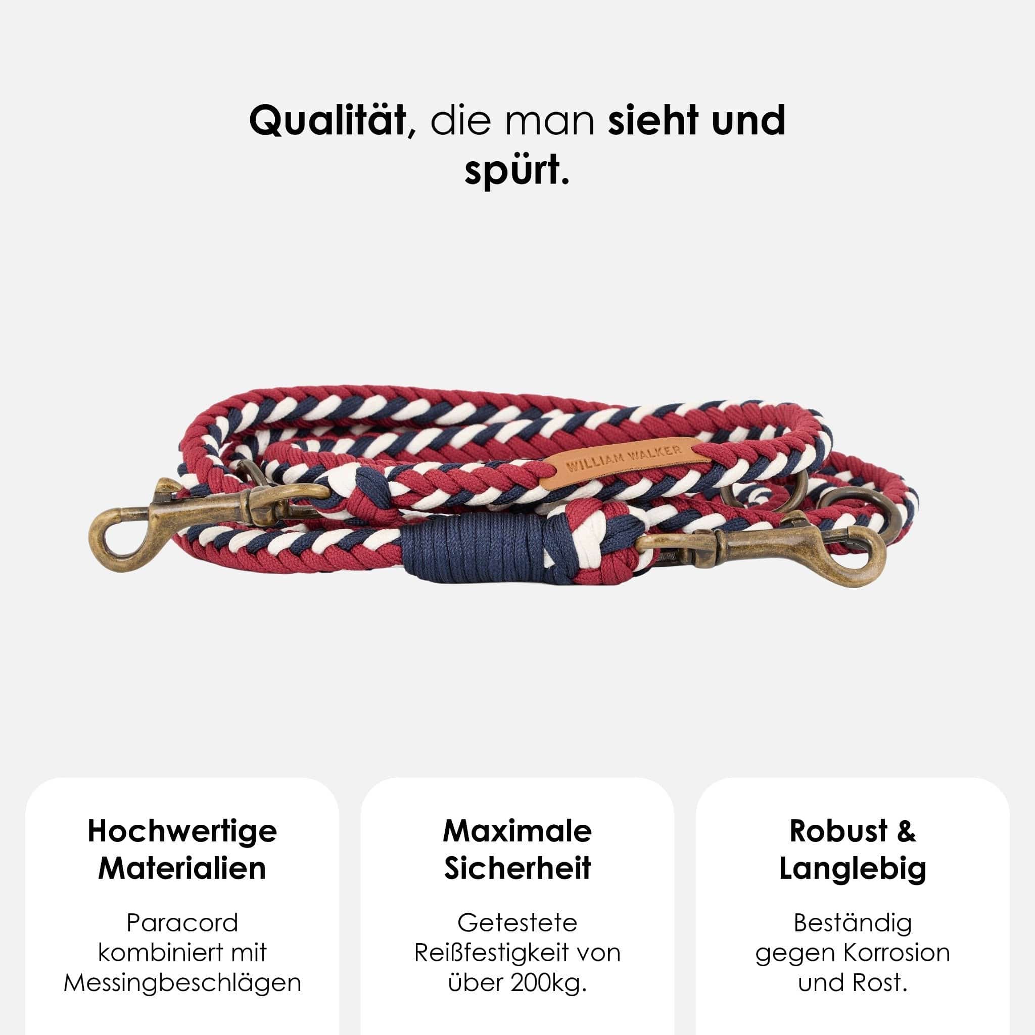 William Walker Paracord Hundeleine Royal // Limited