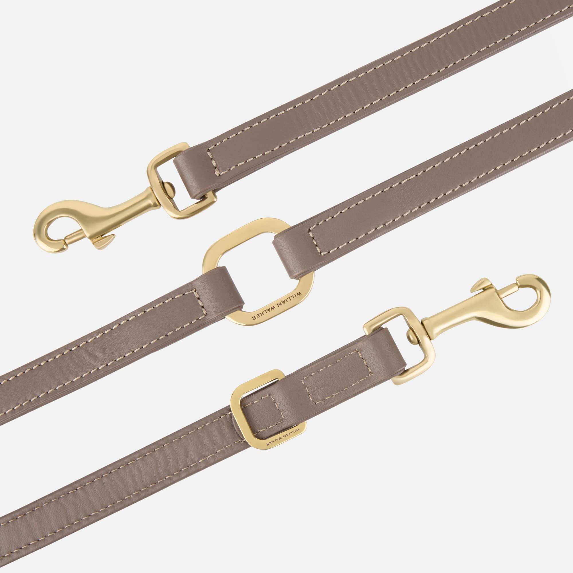 William Walker Hochwertige Glattleder Hundeleine Pebble (Taupe)