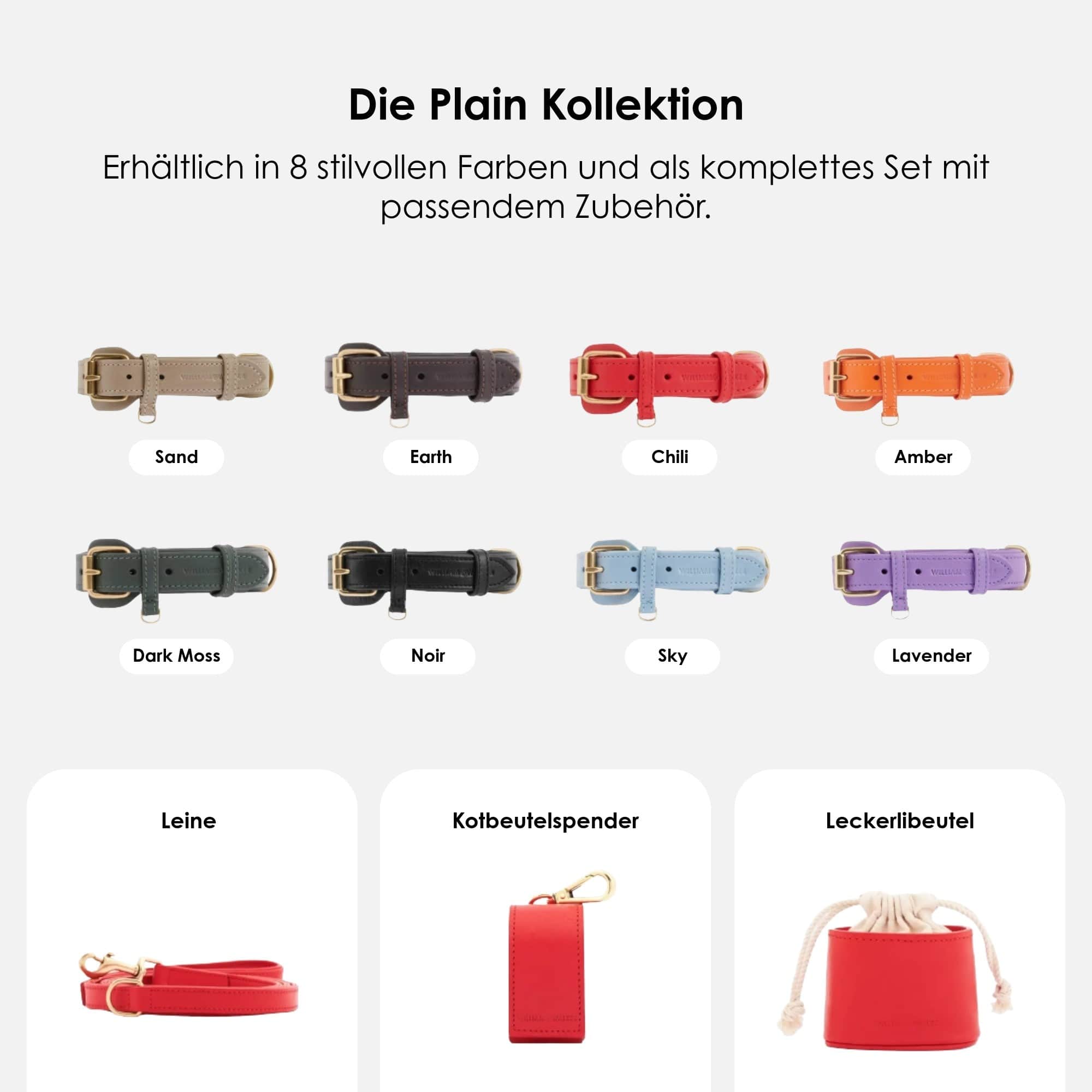 William Walker Leder Hundehalsband Chili (Rot)