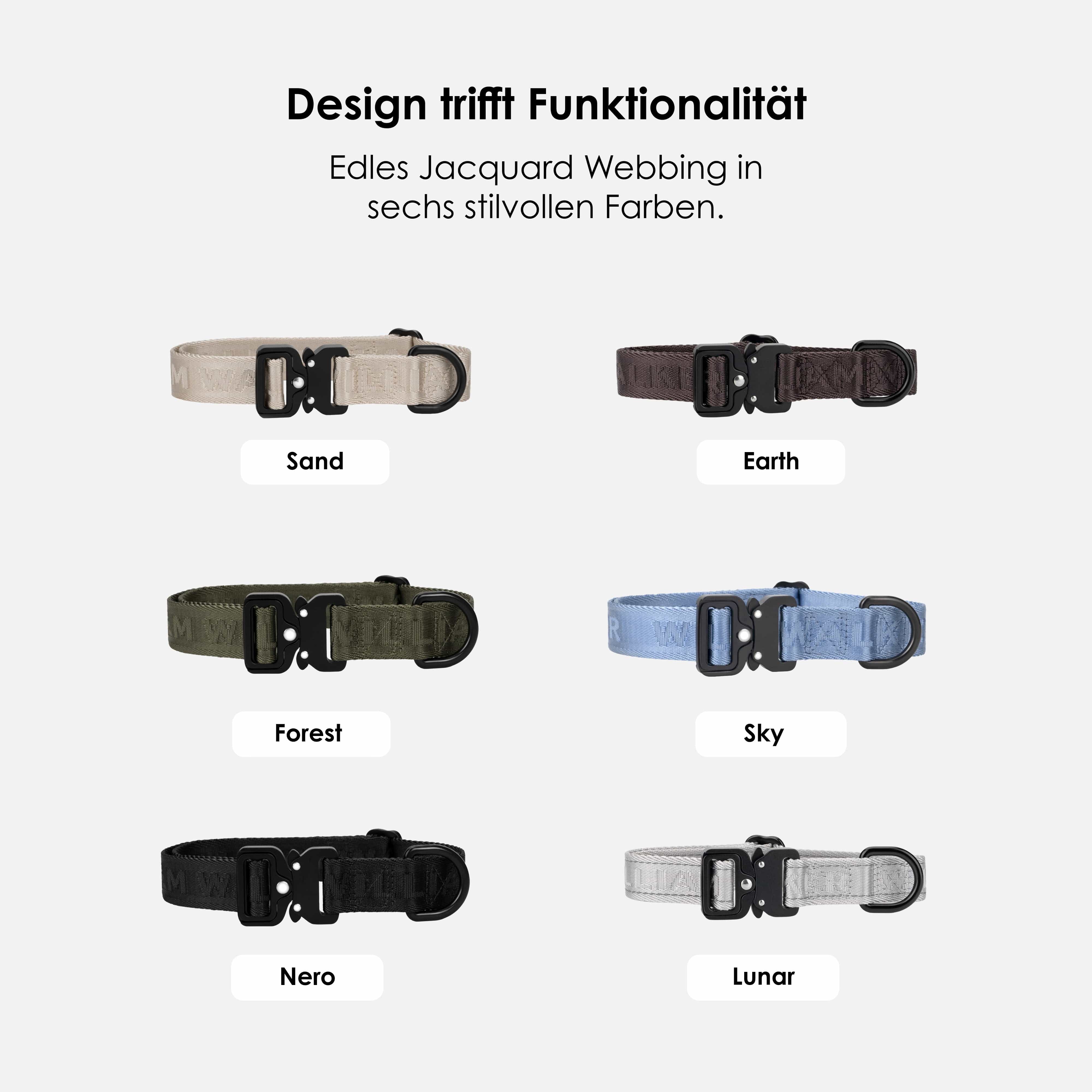 William Walker Jacquard Nylon Hundehalsband Earth (braun)