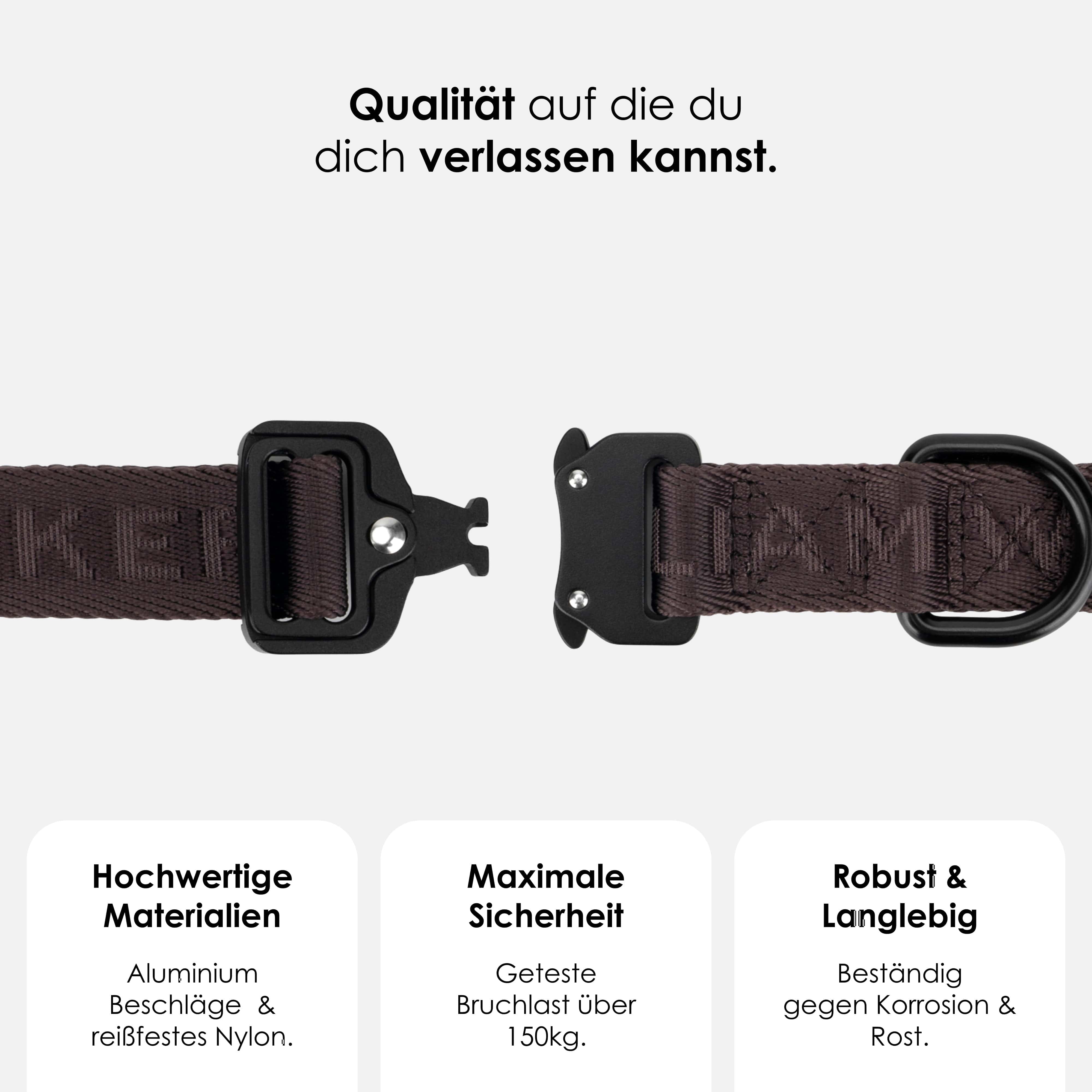 William Walker Jacquard Nylon Hundehalsband Earth (braun)