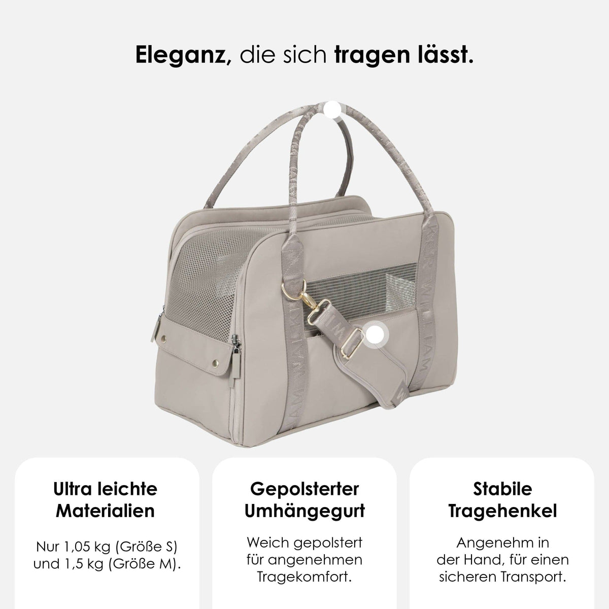William Walker Bolsa de transporte para perros Cloud Summit S / Beige