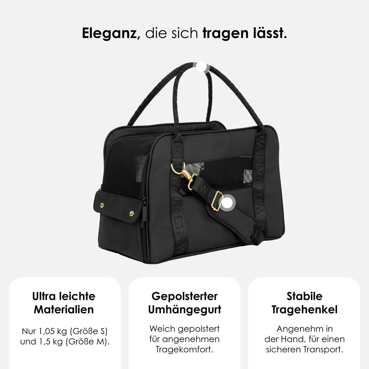William Walker Bolsa de transporte para perros Cloud Summit S / Schwarz