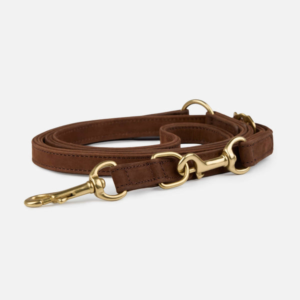 Laisse pour chien en cuir nubuck hydrofuge réglable sans limite Handsfree