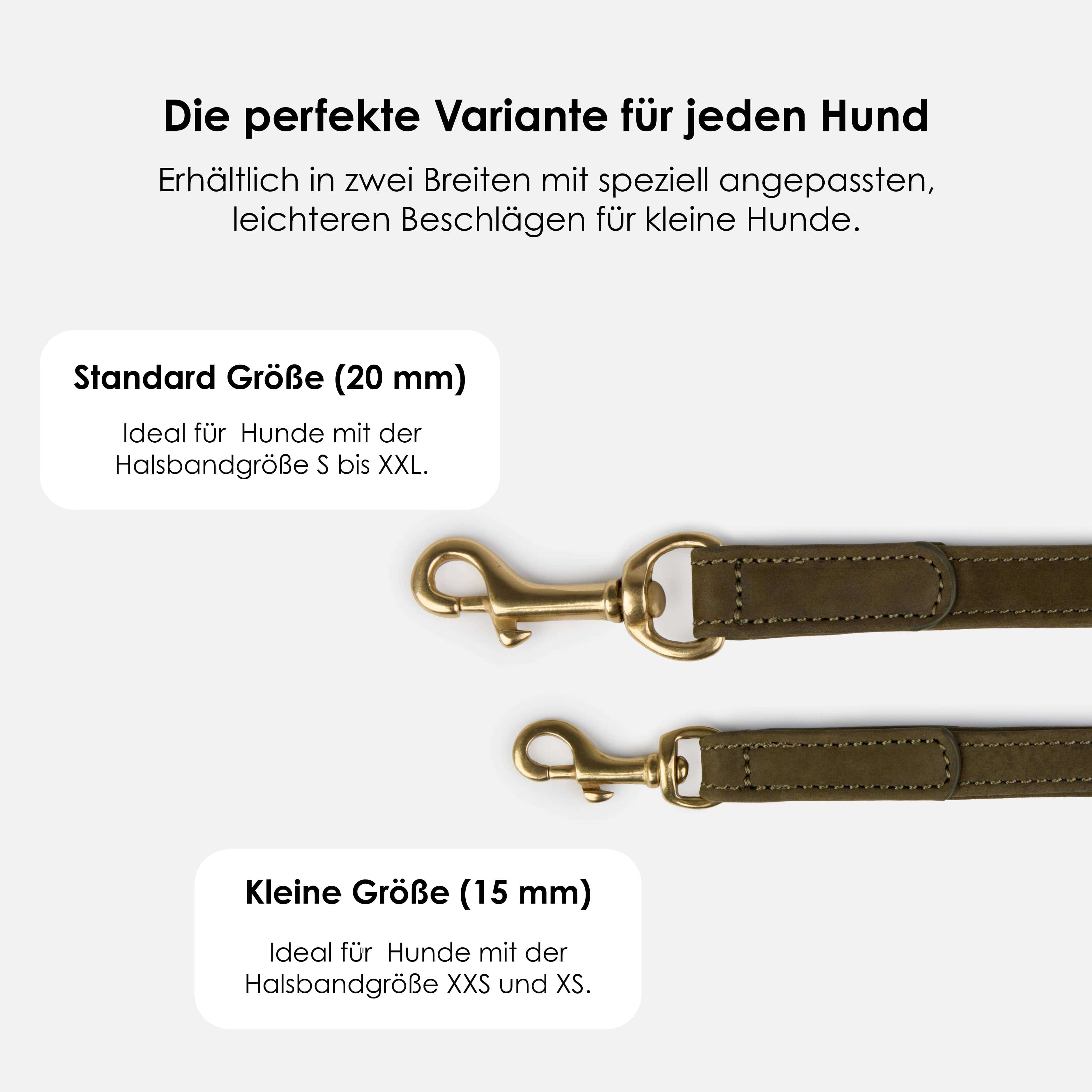 William Walker Hundeleine aus wasserfestem Nubukleder stufenlos verstellbar Handsfree