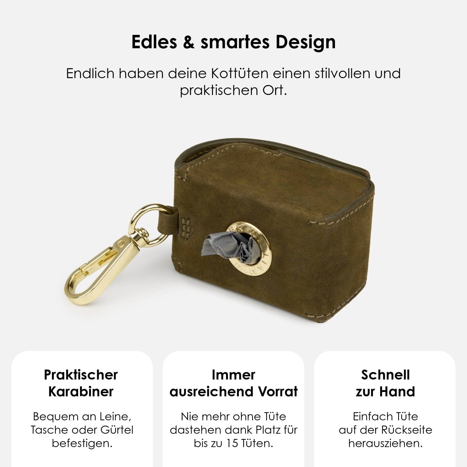 William Walker Kotbeutelspender aus wasserfestem Nubukleder