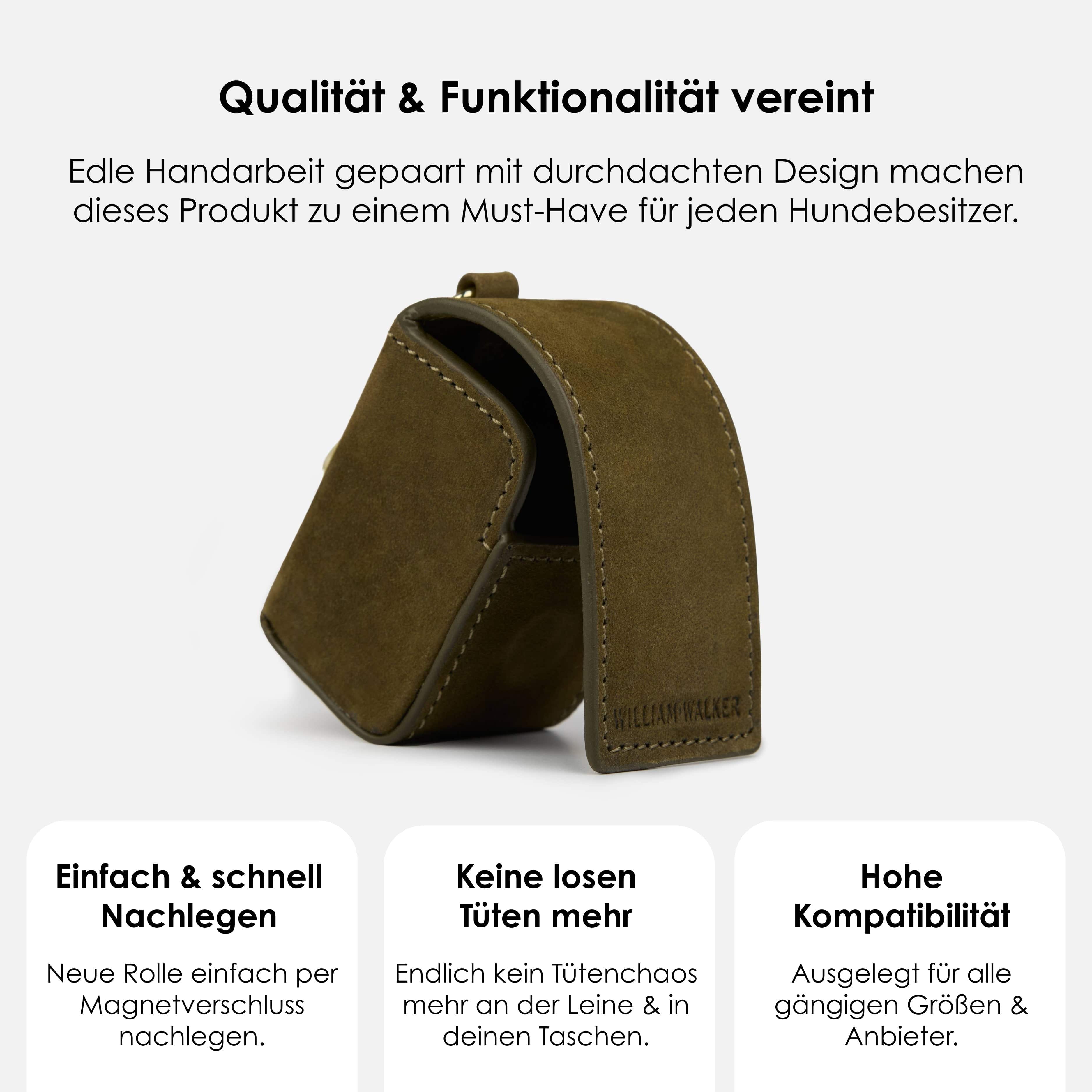 William Walker Kotbeutelspender aus wasserfestem Nubukleder