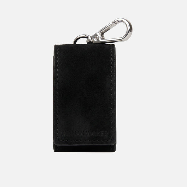 Distributeur de sacs à crottes en cuir nubuck imperméable Nero (Noir)