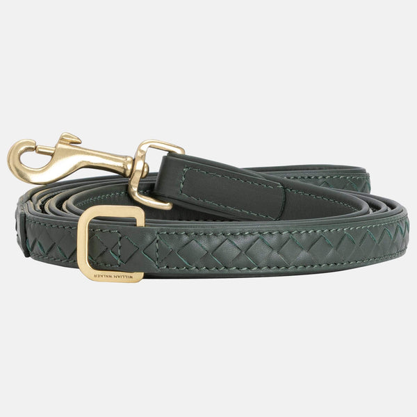 Laisse pour chien en cuir haut de gamme Prestige Forest (vert forêt)