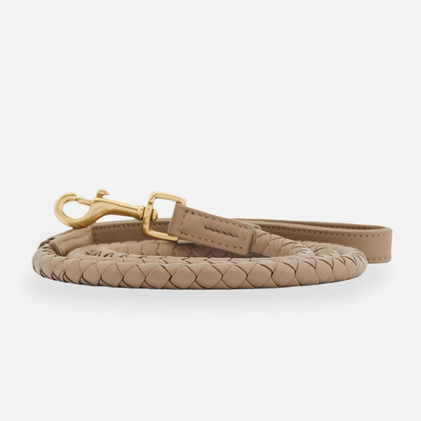 Laisse pour chien en cuir haut de gamme Twisted Sand (Beige)