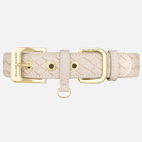 Collier pour chien en cuir Prestige Almond (Beige)