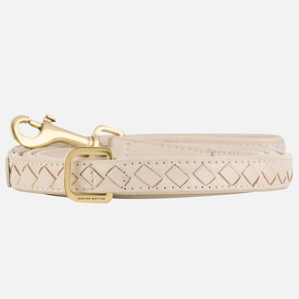 Laisse pour chien haut de gamme en cuir Prestige Almond (Beige)