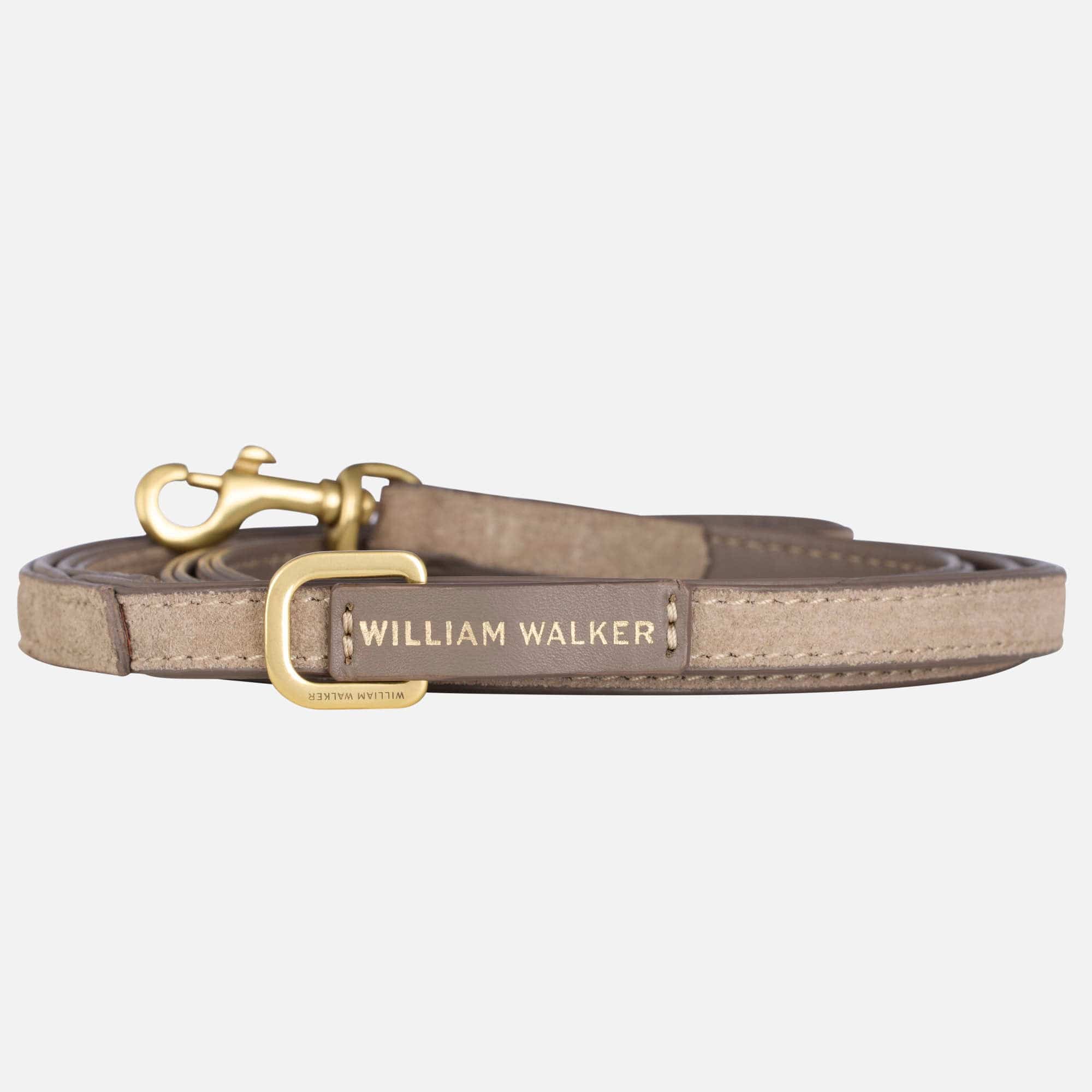 William Walker Hochwertige Wildleder Hundeleine Pebble (Taupe)